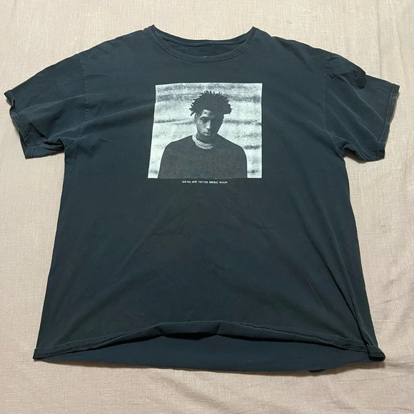 NBA YoungBoy Black and White Graphic tee faded worn in look men’s size x-large - Picture 2 of 7